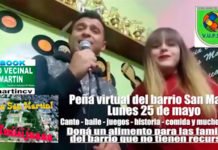 Peña solidaria y virtual en barrio San Martín