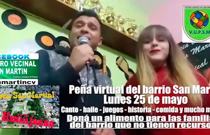 Peña solidaria y virtual en barrio San Martín