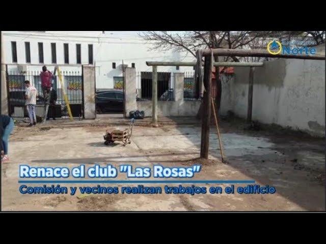 Los integrantes de la Comisión del Club Las Rosas se juntaron a pintar y arreglar la sede