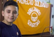 Con tan solo 11 años, Santi es el “Abanderado de la solidaridad” Santi