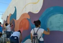 Pintaron un mural en el centro vecinal de B° Marques Anexo