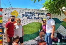 Un mural que dialoga: se realizó una muraleada con los vecinos en barrio Zumarán Mural