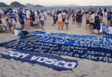Los hinchas de Talleres coparon las playas de Río de Janeiro en la previa del partido contra Flamengo por la Copa Libertadores