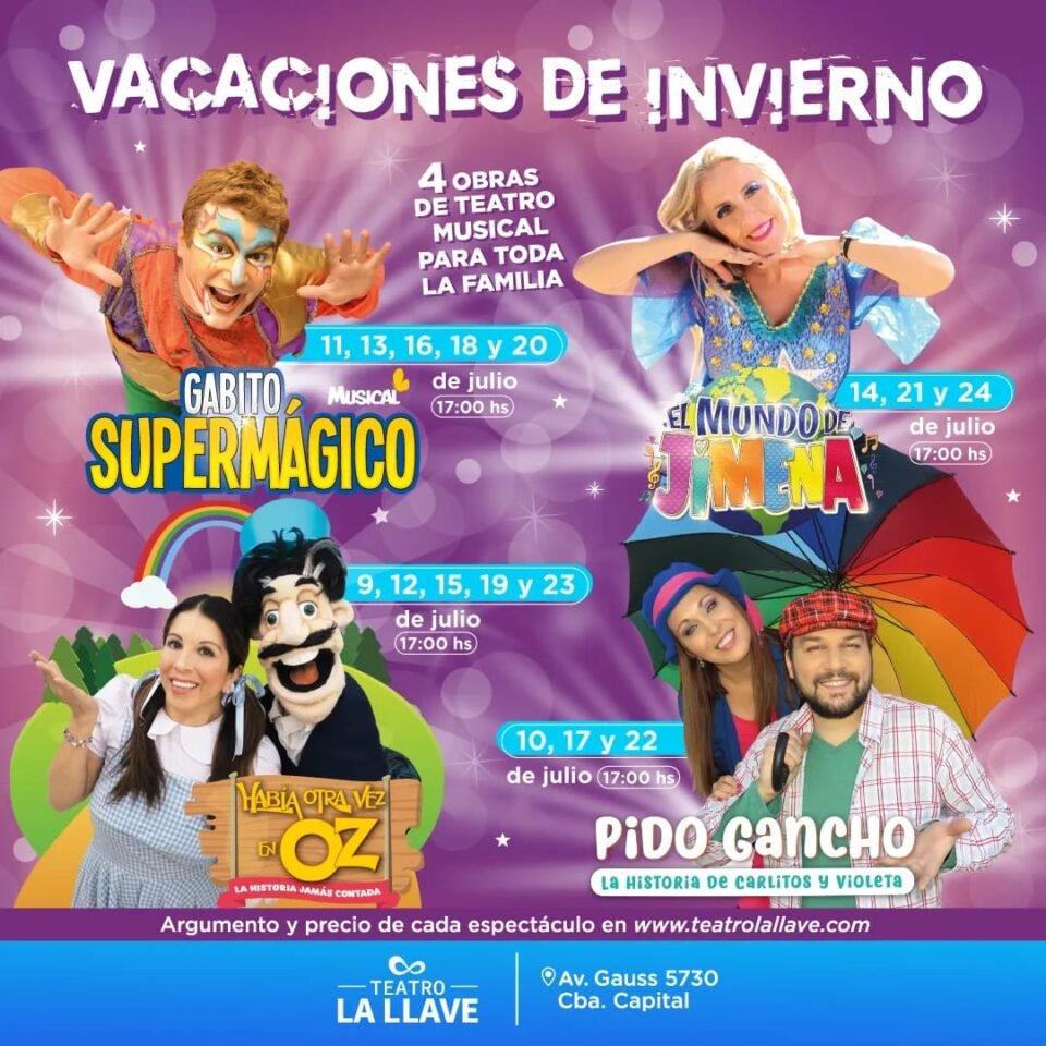 El Teatro La Llave anunció su cartelera para estas vacaciones de invierno