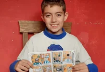 Un niño cordobés de 10 años ideó y dibujó su propio álbum de Qatar 2022 Álbum