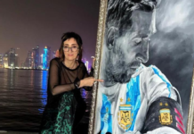 La cordobesa que pintó un cuadro de Messi, lo conoció y recibió un pedido de Rodrigo de Paul Messi