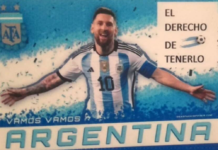 En barrio Marqués imprimieron la figurita de Messi para que todos los niños pudieran tenerla Figurita