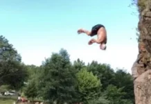 Con 79 años hace clavados en el río y lleva 1200 saltos Clavados