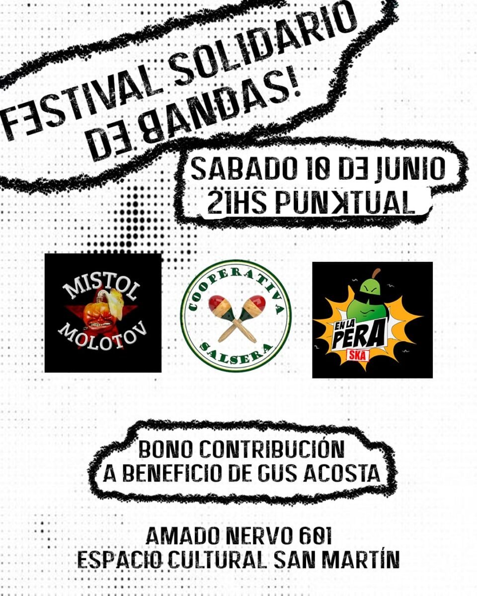 Festival solidario de bandas en el Espacio Cultural San Martín