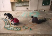 Gran repintada en la escuela Leopoldo Lugones