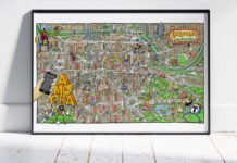 Komchingon: El emprendimiento de mapas ilustrados para colorear, láminas y remeras 100% cordobesas