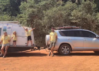 Una familia cordobesa viaja, trabaja y recorre Sudamérica en una casita rodante