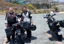 Padre e hijo cordobeses recorren América en moto rumbo al Mundial de Fútbol 2026