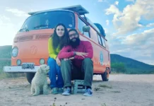 Una pareja de cordobeses recorre América en una kombi rumbo a Alaska junto a su perro